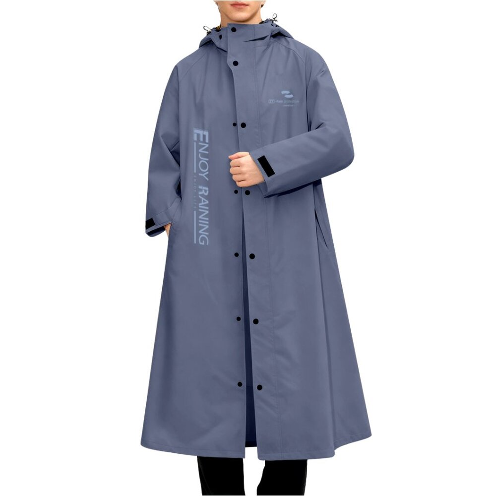 Long Raincoat Waterproof Breathable Lightweight Hooded Jacket Poncho Unisex